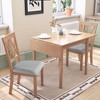 KWPZQEB Fabric Upholstered Dining Chair Set of 2, Accent Diner Chairs with Solid Wood Legs and Padded Seat - 3 of 4