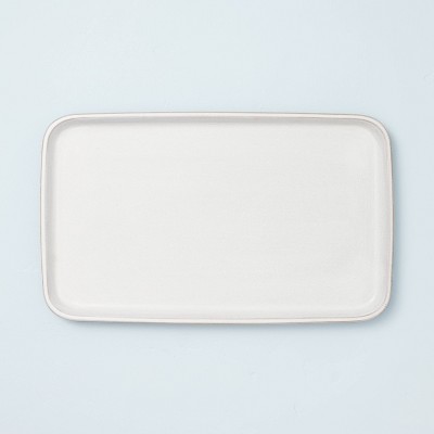 Modern Rim Stoneware Serving Platter Sour Cream - Hearth & Hand™ with Magnolia