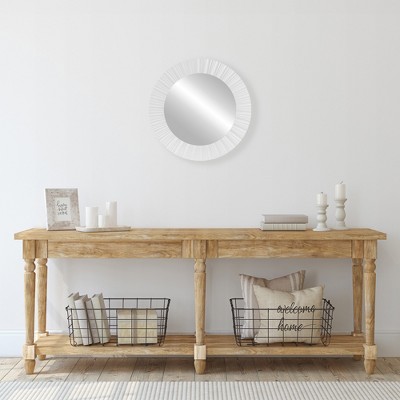 Elegant 20" Gold Fluted Round Wall Mirror