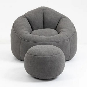 40'' Bedding Bean Bag Sofa Chair High Pressure Foam Bean Bag Chair Gray - 1 of 4