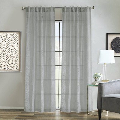 95"x52" Emma Light Filtering Back Tab Curtain Panel Gray - Habitat