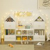 KWPZQEB Versatile Children's Bookshelf with House-Shaped, Toy Storage Organizer with Adjustable Placement, Kids Castle Bookshelf for Bedroom, White - 2 of 4