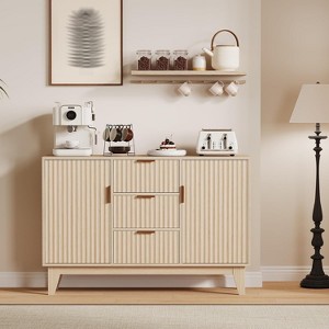 Sideboard Buffet Cabinet with Storage & 2 Doors and 3 Drawers, Farmhouse Kitchen Storage Cabinet & Coffee Bar Console Table for Dining Room - 1 of 4