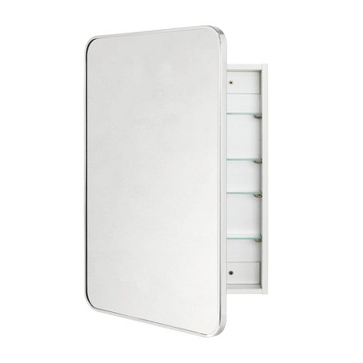 TEHOME Garnes Rectangular Recessed or Surface Mount Metal Medicine Cabinet with Mirror