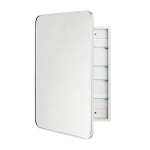 TEHOME Garnes Rectangular Recessed or Surface Mount Metal Medicine Cabinet with Mirror - 1 of 4