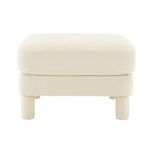 Sapphtopaz Modern Ottoman with Thick Upholstered Foot Stool for Sofa with Wood Cylindrical Legs End of Bed Bench for Living Room,Bedroom - 1 of 4