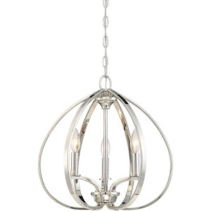 Minka Lavery Polished Nickel Pendant Chandelier 16 1/2" Wide Modern 3-Light Fixture for Dining Room House Foyer Kitchen Entryway - 1 of 2