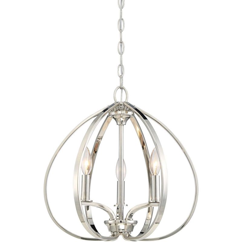 Minka Lavery Polished Nickel Pendant Chandelier 16 1/2" Wide Modern 3-Light Fixture for Dining Room House Foyer Kitchen Entryway, 1 of 3