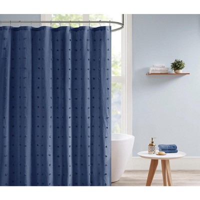 PAGED 72x70 Inch Shower Curtain Modern Cotton Shower Curtain with Tufted Design for Bathroom, Machine Washable