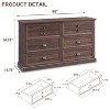 SinCiDo Farmhouse Dresser with 6 Drawer, 58" Wide Vertical Dresser, Drawers Organizer Closet, 2 Different Drawer Sizes for Living Room - 3 of 4