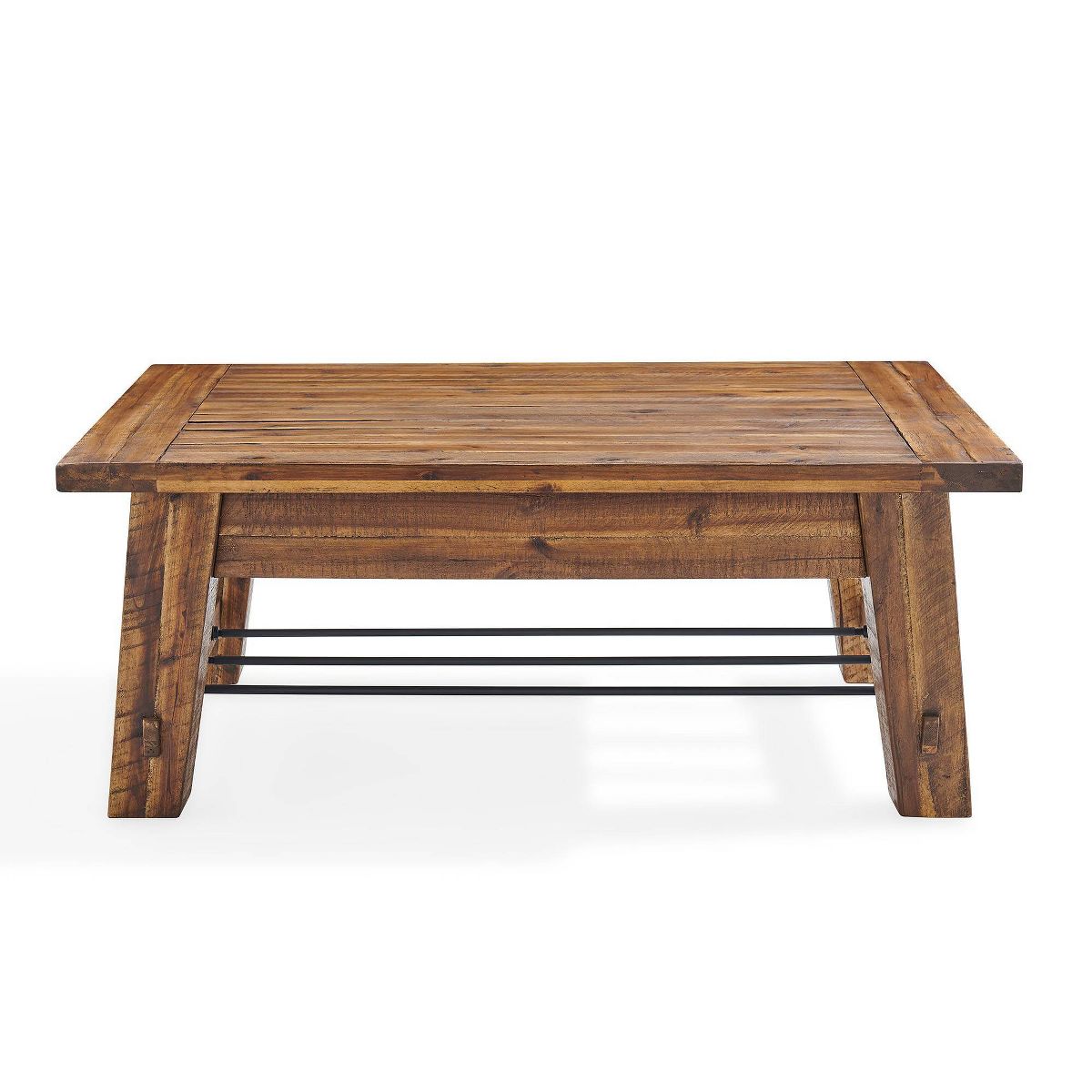 48" Durango Industrial Wood Coffee Table and 2 End Tables - Alaterre Furniture: 3-Piece Set, Nesting Side Design, Modern Stained Finish - thumbnail 4