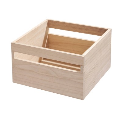 iDESIGN Renewable Wood Collection in Paulownia Storage Bin with Handle