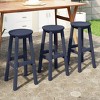 WestinTrends Malibu 29" All Weather Hdpe Outdoor Patio Round Backless Bar Stool (Set of 3) - 2 of 4