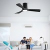 42 Inch Flush Mount Ceiling Fan With Remote And LED Light, Modern Indoor And Outdoor Ceiling Fan For Bedroom, Living Room And Covered Patio - 2 of 4