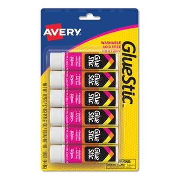 Avery Permanent Glue Stics White Application .26 oz Stick 6/Pack 98095
