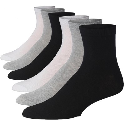 JAMES FIALLO Men's Lightweight & Versatile Essential Neutrals Colors Quarter Socks