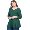 Plus Three Quarter Sleeve V Neck Tunic Top - 24seven Comfort Apparel™ - 2 of 4