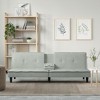 vidaXL Versatile Sofa Bed with Cup Holders in Light Gray - Velvet Sleeper Sofabed for Guests - Modern Design and Easy Assembly - 2 of 4