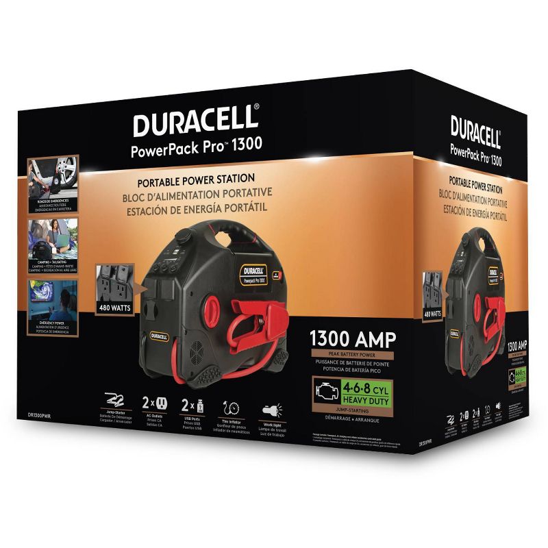 Duracell Powerpack Pro 1300 Jump Starter Air Compressor and Power Inverter, 5 of 8