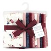 Hudson Baby Infant Girl Cotton Flannel Burp Cloths, Dusty Rose Floral 10-Pack, One Size - 2 of 4