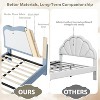 Upholstered Bed Frame for Kids with Scallop Headboard, Cute Velvet Sturdy Platform Bed for Girls, Boys, No Box Spring Needed, Wooden Slats - 3 of 4