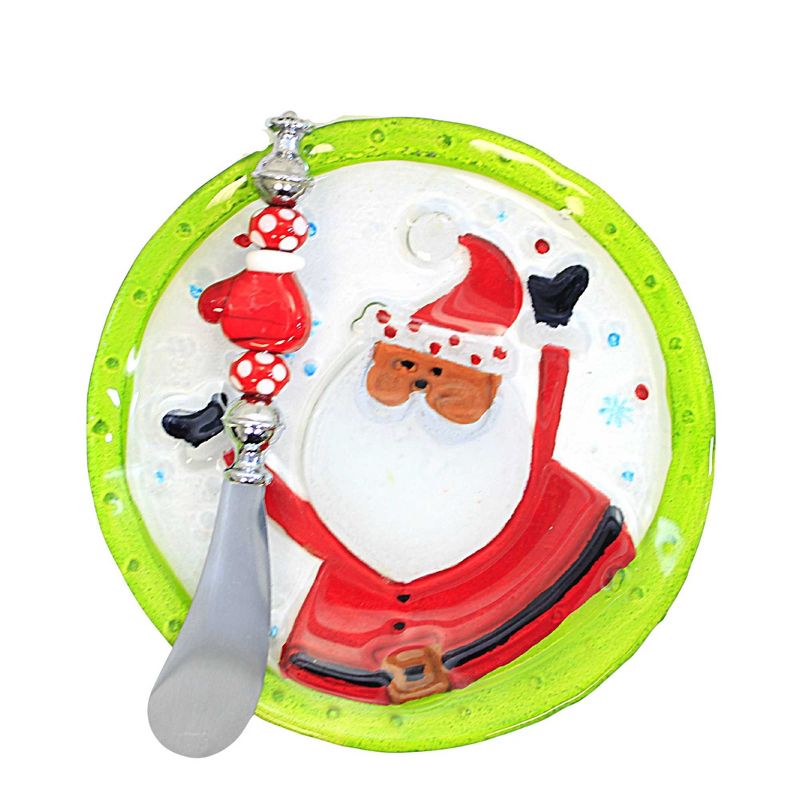 6.0 Inch Santa Hostess Set Pate Knife Appetizer Dip Bowl And Platters, 2 of 4