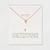 Silver Plated Gold Dipped Micro Pave Cubic Zirconia Cross Pendant Necklace - Gold - 4 of 4