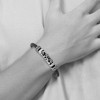 Black Bow Jewelry Stainless Steel & Black Leather Antiqued Bead Charm Bracelet, 8.25 In - 3 of 4