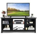 Costway 2-Tier 58'' TV Stand Entertainment Media Console Center Up to 65'' Grey\Black\Walnut