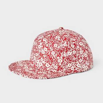 Men's Cotton 5-Panel Baseball Hat - Goodfellow & Co™ White/Red