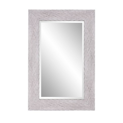 Howard Elliott 23.25"x35.25" Decorative Buckram Framed Wall Mirror Soft Gray: Modern Style, Polystyrene Frame, No Assembly Required - image 1 of 4