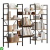 4-Tier Industrial Triple-Wide Bookcase with 11 Adjustable Shelves, Rustic Wood and Metal Storage Bookshelf for Living Room, Bedroom, or Home Office - 2 of 4