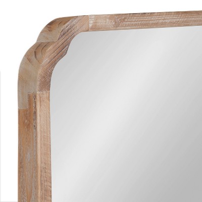Marston 24" Rustic Brown Wood Square Full-Length Wall Mirror