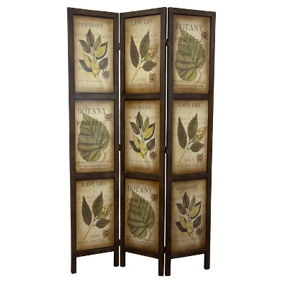 Botanical Print Double Sided Room Divider - Oriental Furniture