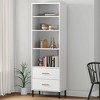 vidaXL Solid Pine Wood Bookcase with 2 Drawers - 23.6" x 13.8" x 70.9", White - Spacious Storage in Oslo Rustic Style - 2 of 4