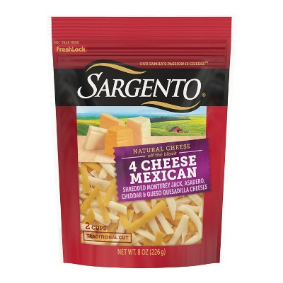 Image of Sargento 4-Cheese Natural Mexican Shredded Cheese - 8oz