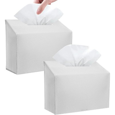 LunaLulinlk Tissue Box Cover Holder Compatible with Disposable Paper Hand Towels, Leather Paper Towel Dispenser