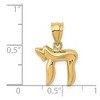 Black Bow Jewelry 14k Yellow Gold Small Polished Chai Pendant - 4 of 4