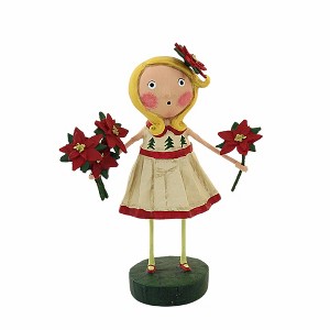 Lori Mitchell 6.5 Inch Etta Poinsettia Christmas Flowers Figurines - 1 of 3