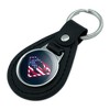 Superman Usa American Flag Shield Logo Black Leather Keychain - 2 of 4