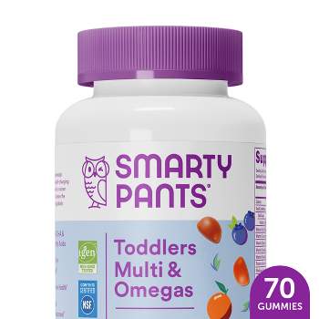 SmartyPants Toddler Multi & Omega 3 Fish Oil Gummy Vitamins with D3, C & B12 - 70 ct