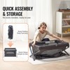 VEVOR Baby Travel Crib and Play Yard, Folding Baby Playpen with Zipper Gate & Soft Mattress, Portable Toddler Crib with Breathable Mesh, Gray - 3 of 4