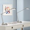 360 Lighting Jarrett 19" High Small Modern Desk Lamps Set of 2 Adjustable LED Silver Satin Nickel Finish Metal Home Office Living Room Bedroom Bedside - 2 of 4
