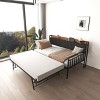 Bellemave Daybed with Trundle, Sturdy Metal Twin Bed Frame with Upholstered Headboard for Living Room and Bedroom  Black - 3 of 4