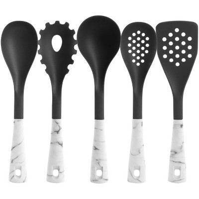 Gibson Home Hampsbridge 10 Piece Nylon Kitchen Tool Set And Utensil Crock  In Black And Gold : Target