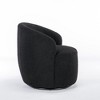 25.6"Swivel Accent 360°Swivel  Armchair Barrel Chair With Black Powder Coating Metal Ring，White+Velvet - 4 of 4