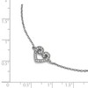 Black Bow Jewelry Rhodium Plated Sterling Silver 10mm CZ Heart And Cable Anklet, 9-10 In - 3 of 4