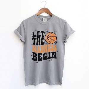 Simply Sage Market Women's Madness Begin Basketball Short Sleeve Garment Dyed Tee - 1 of 4