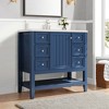 NicBex 36'' Bathroom Storage Cabinet with Sink, Bathroom Vanity, 1 Spacious Cabinet, 1 Open Shelf and 3 Drawers for Bathroom, Blue - 3 of 4