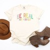 Simply Sage Market Women's Be Real Not Perfect Gold Short Sleeve Garment Dyed Tee - L - Ivory - 3 of 3